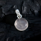 Rose Quartz Whisper-thin Egyptian 92.5 Silver Solitaire Alina Eternity Pink Pendant Jewellery