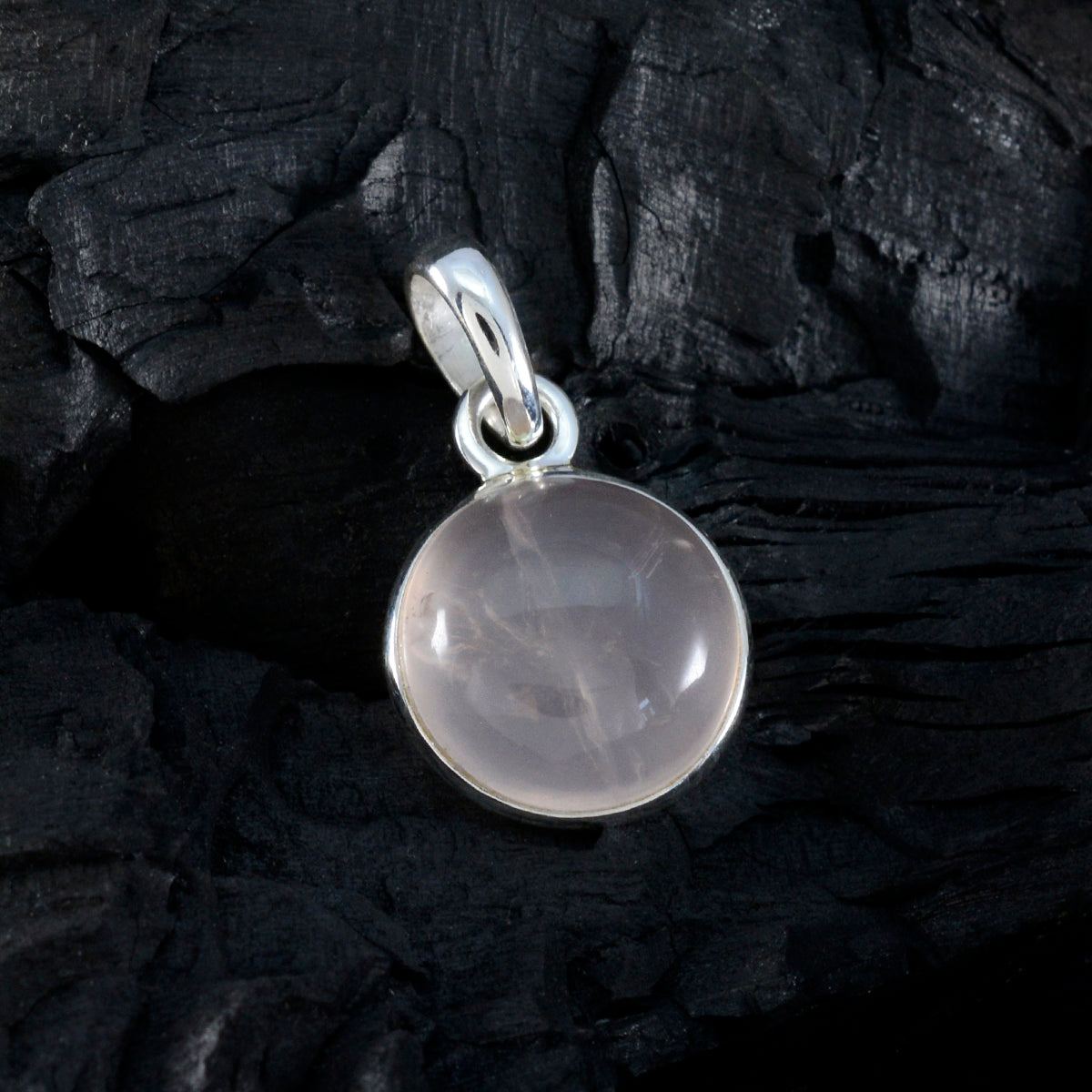Rose Quartz Whisper-thin Egyptian 92.5 Silver Solitaire Alina Eternity Pink Pendant Jewellery