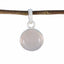 Rose Quartz Whisper-thin Egyptian 92.5 Silver Solitaire Pink Pendant