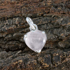 Rose Quartz Delicate French 925 Silver Solitaire Isadora Luxurious Pink Pendant Jewelry