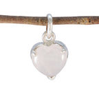 Rose Quartz Delicate French 925 Silver Solitaire Pink Pendant