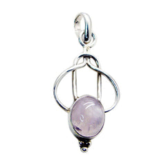Rose Quartz Dainty Italian 92.5 Silver Solitaire Pink Pendant