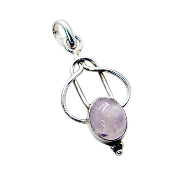 Rose Quartz Dainty Italian 92.5 Silver Solitaire Zoey Rope-Wire Pink Pendant Jewellery
