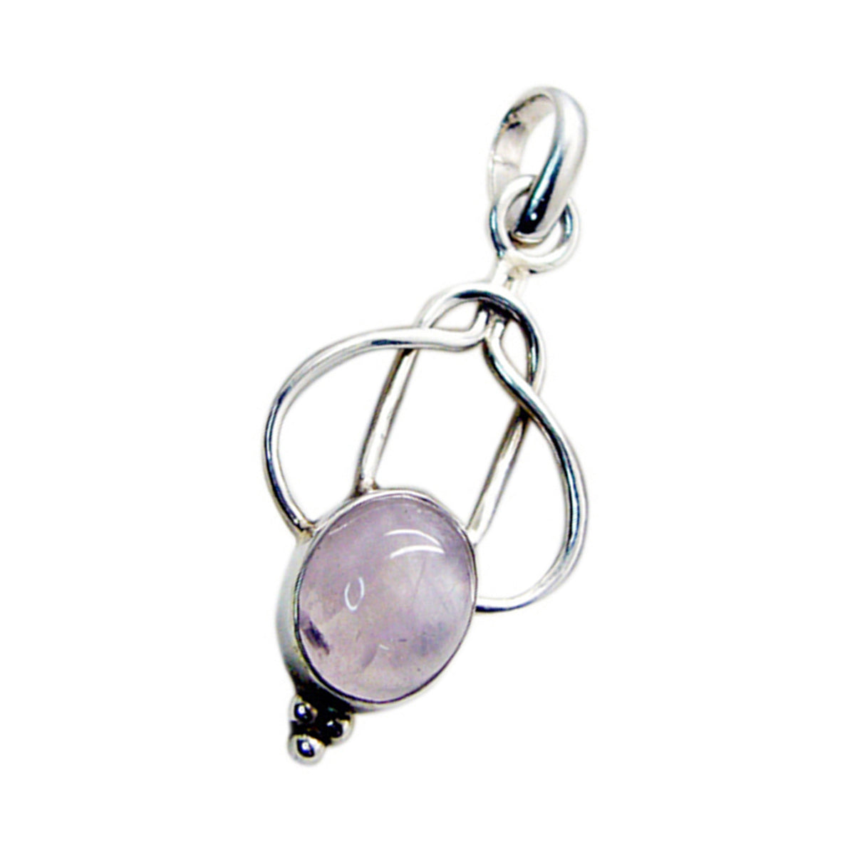 Rose Quartz Dainty Italian 92.5 Silver Solitaire Zoey Rope-Wire Pink Pendant Jewellery