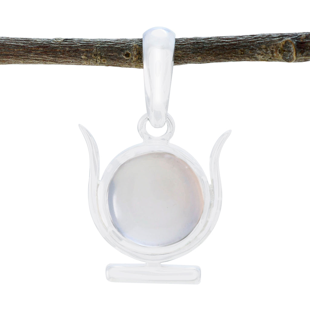 Rose Quartz Delicate German Sterling Silver Solitaire Pink Pendant