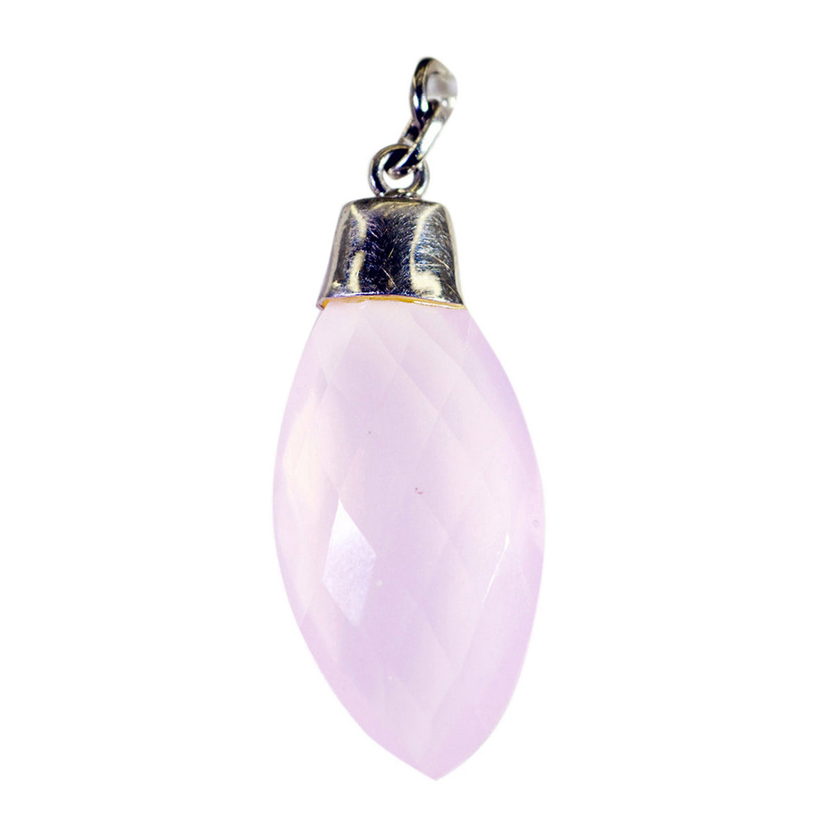 Rose Quartz Delicate Moroccan Sterling Silver Solitaire Pink Pendant Главное изображение товара