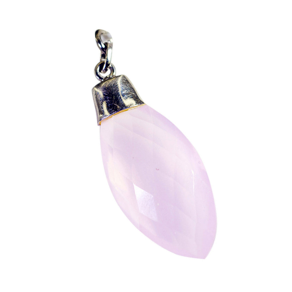 Rose Quartz Delicate Moroccan Sterling Silver Solitaire Emily Abstract Pink Pendant Jewellery