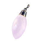 Rose Quartz Delicate Moroccan Sterling Silver Solitaire Emily Abstract Pink Pendant Jewellery