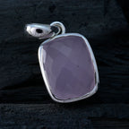 Rose Quartz Dainty Spanish 925 Silver Solitaire Lily valentine Pink Pendant Jewelry