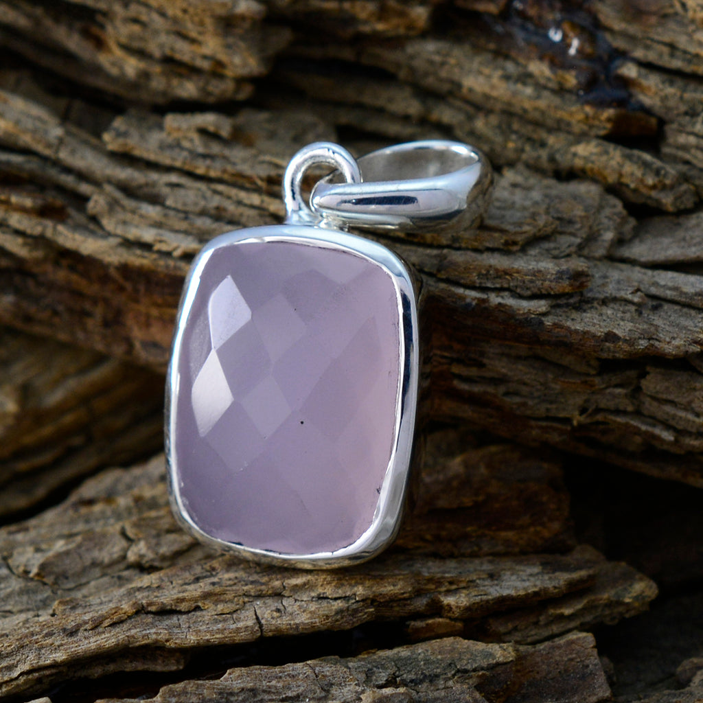 Rose Quartz Dainty Spanish 925 Silver Solitaire Lily valentine Pink Pendant Jewelry