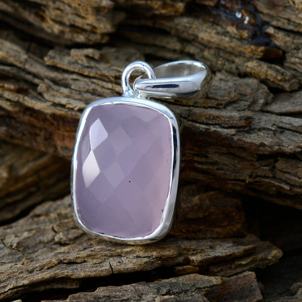 Rose Quartz Dainty Spanish 925 Silver Solitaire Lily valentine Pink Pendant Jewelry