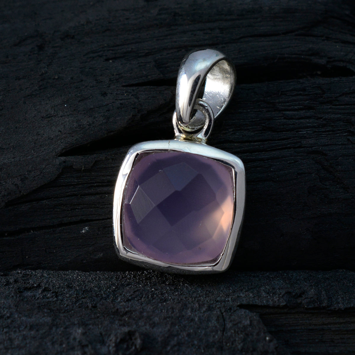 Rose Quartz Dainty French Silver Solitaire Riley Luxurious Pink Pendant Jewelry