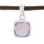 Rose Quartz Dainty French Silver Solitaire Pink Pendant