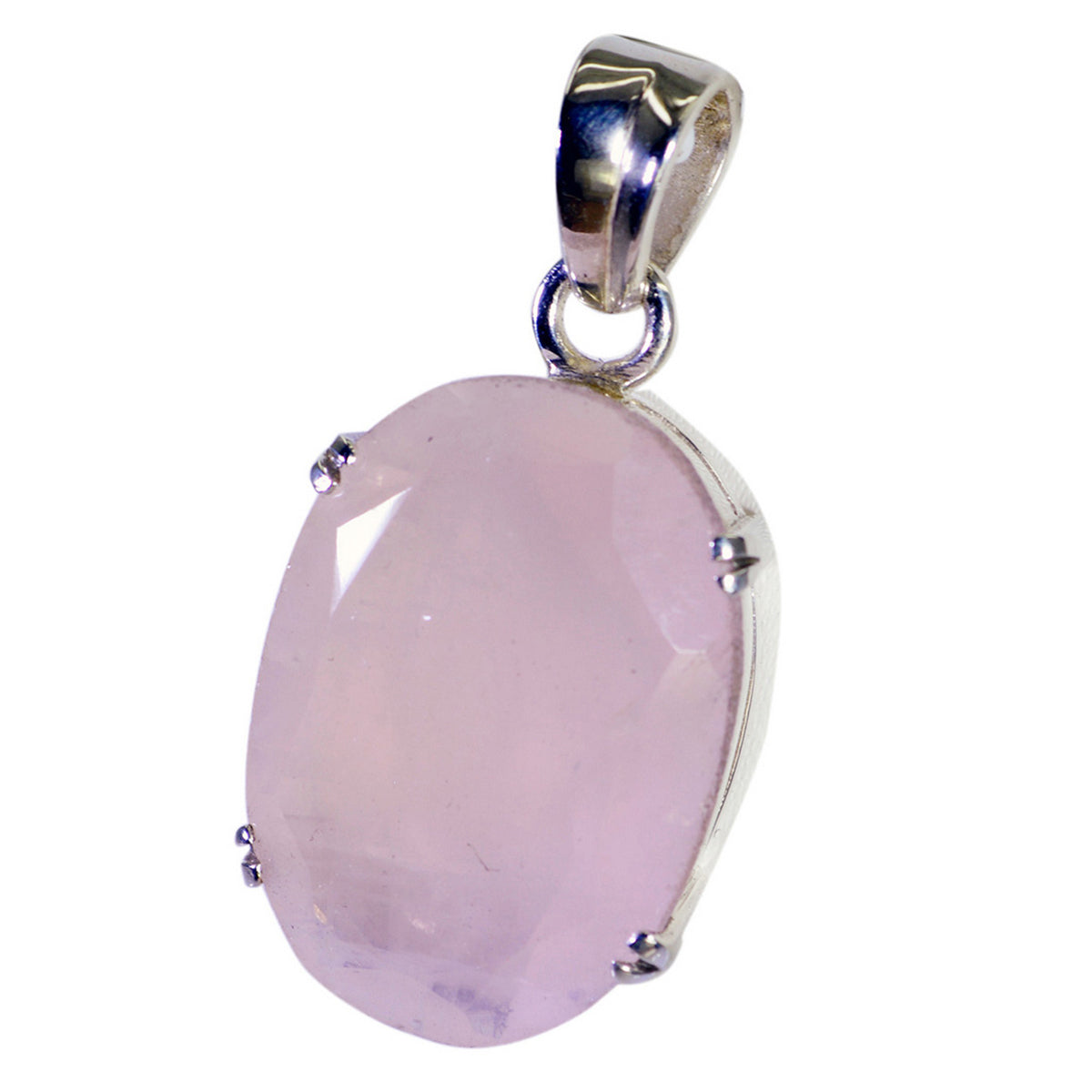 Rose Quartz Whisper-thin American Silver Solitaire Sofía propsel Pink Pendant Jewelry