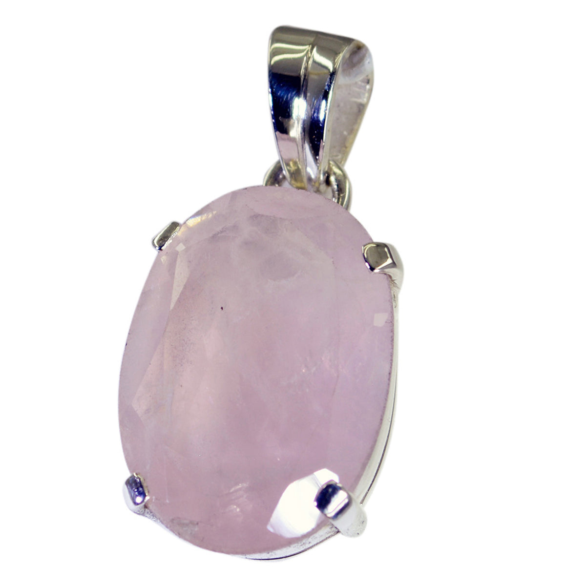 Rose Quartz Whisper-thin American Silver Solitaire Sofía propsel Pink Pendant Jewelry