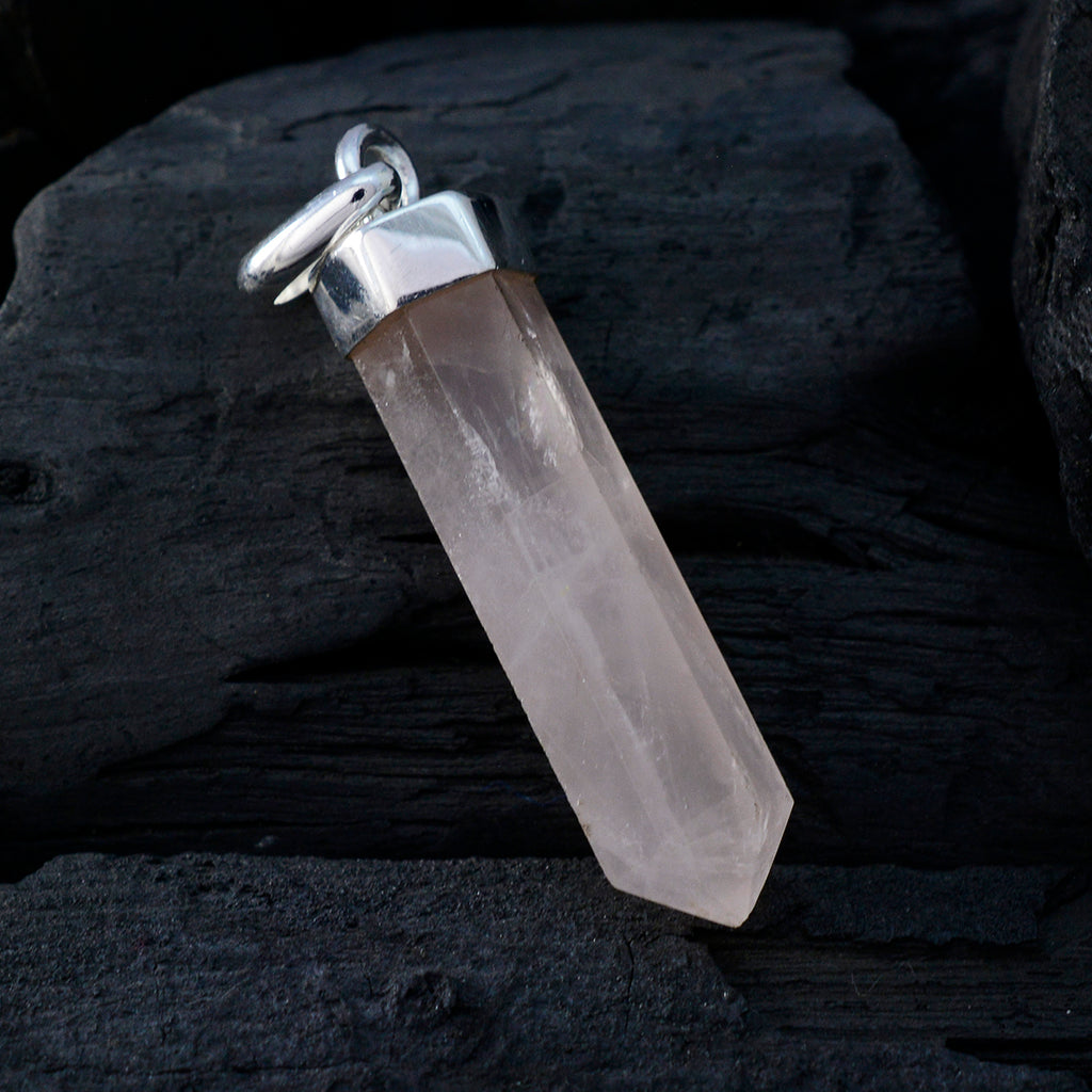 Rose Quartz Tiny American 92.5 Silver Solitaire Lucia propsel Pink Pendant Jewellery