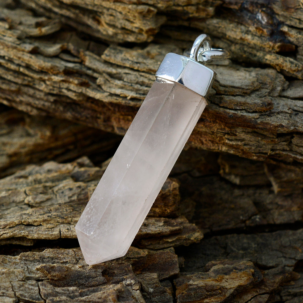Rose Quartz Tiny American 92.5 Silver Solitaire Lucia propsel Pink Pendant Jewellery