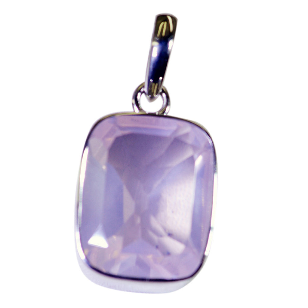 Rose Quartz Dainty French 92.5 Silver Solitaire Lucia Romantic Pink Pendant Jewellery