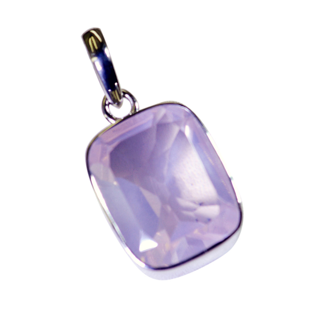 Rose Quartz Dainty French 92.5 Silver Solitaire Lucia Romantic Pink Pendant Jewellery