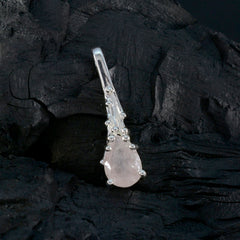 Rose Quartz Delicate Italian Sterling Silver Solitaire Carla Cocktail Pink Pendant Jewellery