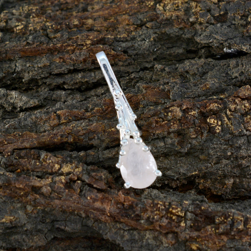Rose Quartz Delicate Italian Sterling Silver Solitaire Carla Cocktail Pink Pendant Jewellery
