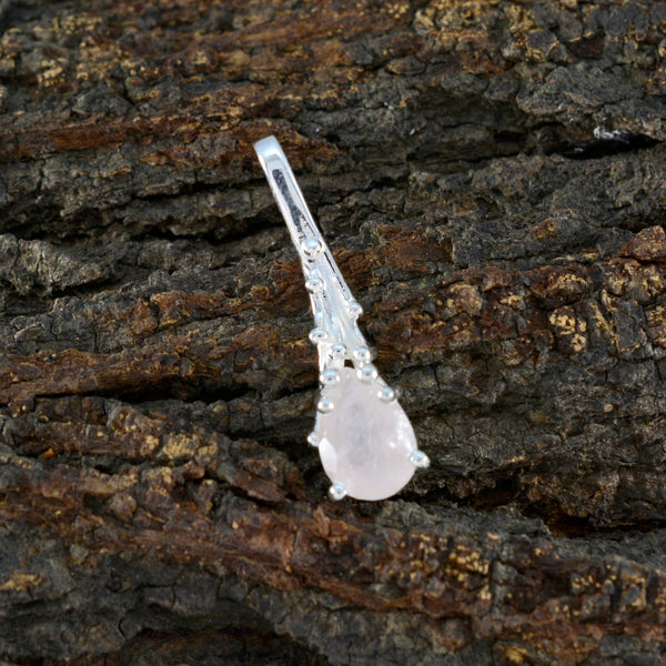 Rose Quartz Delicate Italian Sterling Silver Solitaire Carla Cocktail Pink Pendant Jewellery