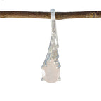 Rose Quartz Delicate Italian Sterling Silver Solitaire Pink Pendant