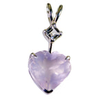 Rose Quartz Dainty Mexican 925 Silver Toi et Moi Zoe Engagement Pink Pendant Jewelry