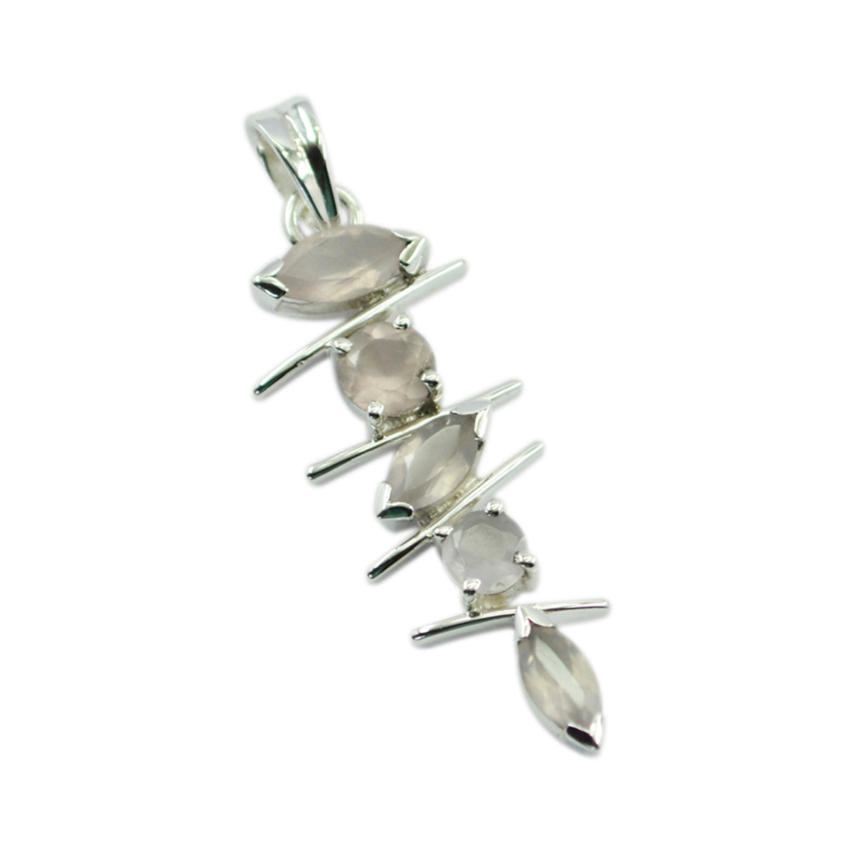 Rose Quartz Tiny Moroccan 925 Silver Penta Isadora Romantic Pink Pendant Jewelry Главное изображение товара