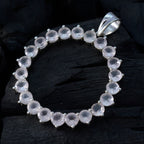 Ciondolo Julia Valentine in argento 925 messicano essenziale al quarzo rosa, gioiello rosa