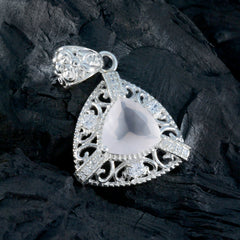 Rose Quartz Eye-catching Middle Eastern Sterling Silver multiple Cecilia Rope-Wire Pink Pendant Jewellery