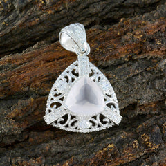 Rose Quartz Eye-catching Middle Eastern Sterling Silver multiple Cecilia Rope-Wire Pink Pendant Jewellery