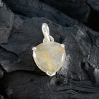 Rutile Quartz Delicate German 92.5 Silver Solitaire Ivana Glamorous Yellow Pendant Jewellery