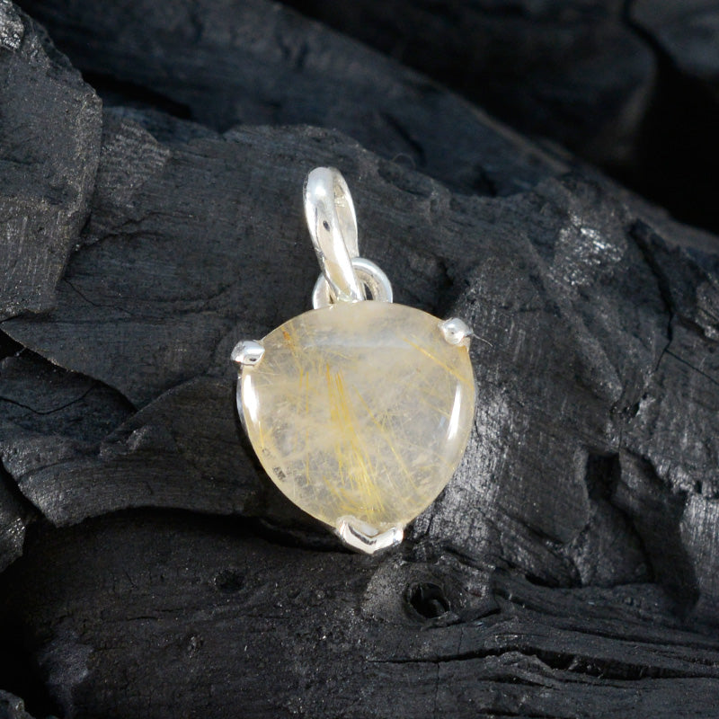 Rutile Quartz Delicate German 92.5 Silver Solitaire Ivana Glamorous Yellow Pendant Jewellery