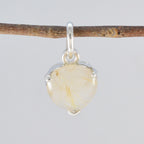Rutile Quartz Delicate German 92.5 Silver Solitaire Ivana Glamorous Yellow Pendant Jewellery