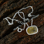 Rutile Quartz Classic French 92.5 Silver Solitaire Alina Signet Yellow Pendant Jewellery