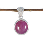 Ruby Eye-catching Mexican Sterling Silver Solitaire Red Pendant