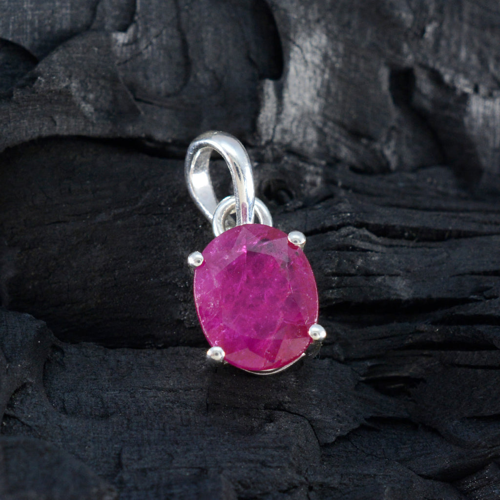 Ruby Minimalist Japanese 925 Silver Solitaire Yuki Abstract Red Pendant Jewelry