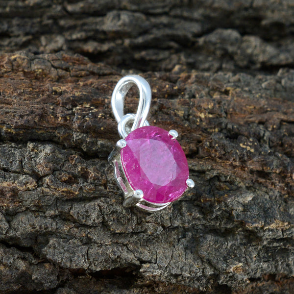 Ruby Minimalist Japanese 925 Silver Solitaire Yuki Abstract Red Pendant Jewelry