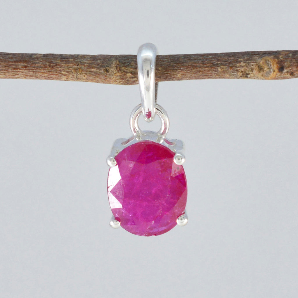 Ruby Minimalist Japanese 925 Silver Solitaire Yuki Abstract Red Pendant Jewelry