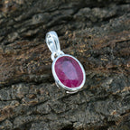 Ruby Minimalist Japanese 92.5 Silver Solitaire Yuna Trendy Red Pendant Jewellery