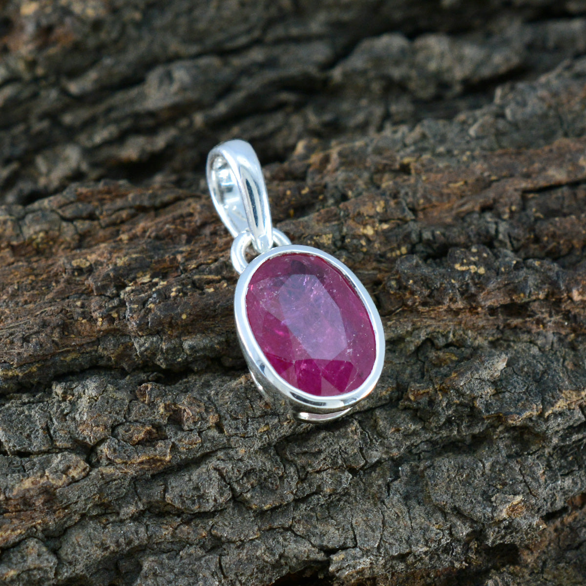 Ruby Minimalist Japanese 92.5 Silver Solitaire Yuna Trendy Red Pendant Jewellery