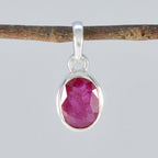 Ruby Minimalist Japanese 92.5 Silver Solitaire Yuna Trendy Red Pendant Jewellery
