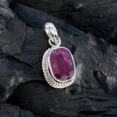 Ruby Dainty Latin American Silver Solitaire Yasmin Rope-Wire Red Pendant Jewelry