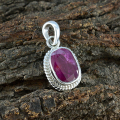 Ruby Dainty Latin American Silver Solitaire Yasmin Rope-Wire Red Pendant Jewelry