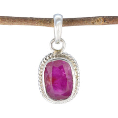 Ruby Dainty Latin American Silver Solitaire Red Pendant