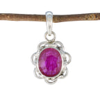 Ruby Delicate Russian Sterling Silver Solitaire Red Pendant