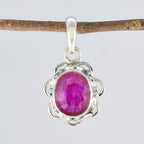 Ruby Delicate Russian Sterling Silver Solitaire Yasmine Rope-Wire Red Pendant Jewellery