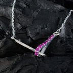 Colgante de lujo rojo Eliza con rubí y circonita cúbica en plata mexicana pequeña