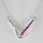 Colgante de lujo rojo Eliza con rubí y circonita cúbica en plata mexicana pequeña